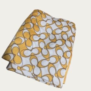 Coach  Silky Two Layered Double Sided Office Scarf/Tie - Yellow/White(4)